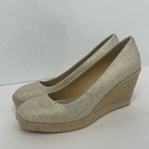 J. Crew Cream sparkly Wedge Shoes